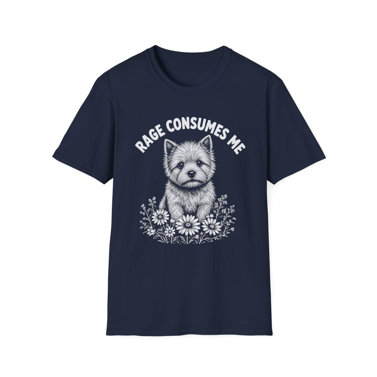 Norwich Terrier Rage Consumes Me Tee - Navy