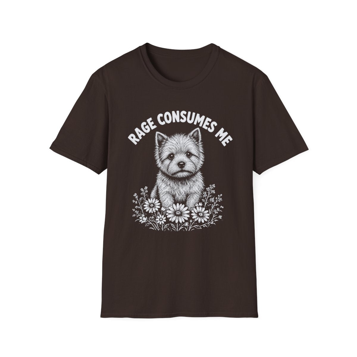 Norwich Terrier Rage Consumes Me Tee - Dark Chocolate