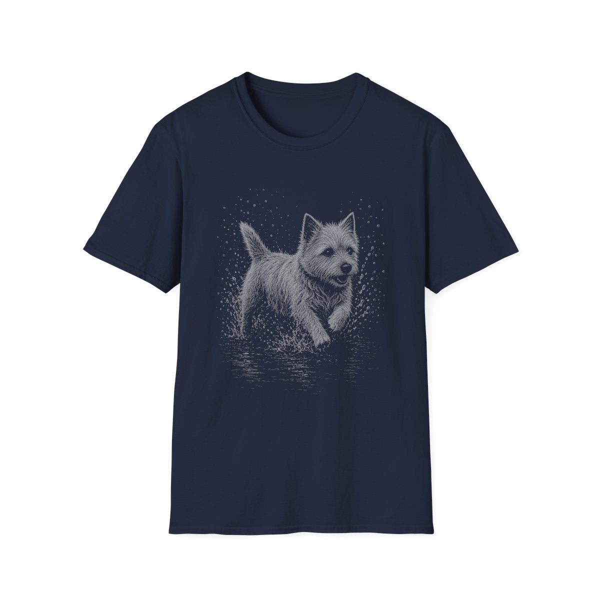 Norwich Terrier Water Run Tee - Navy