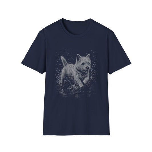 Norwich Terrier Water Run Tee - Navy