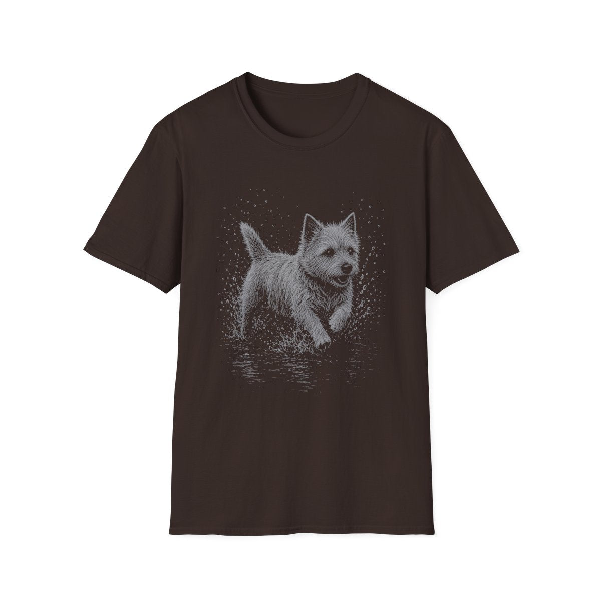 Norwich Terrier Water Run Tee - Dark Chocolate
