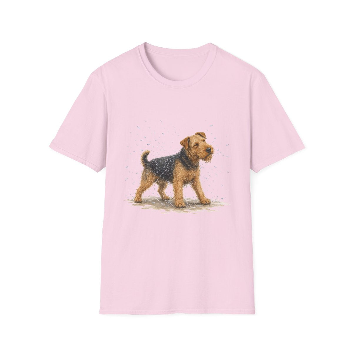 Not A Fan Of Bath Time Airedale Terrier Tee - Light Pink