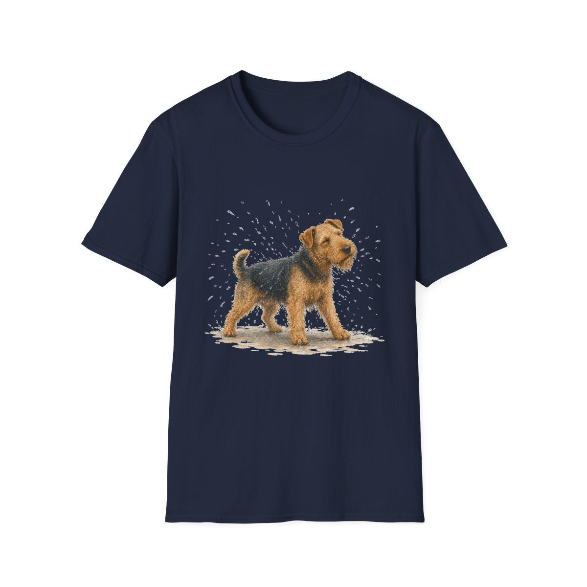 Not A Fan Of Bath Time Airedale Terrier Tee - Navy