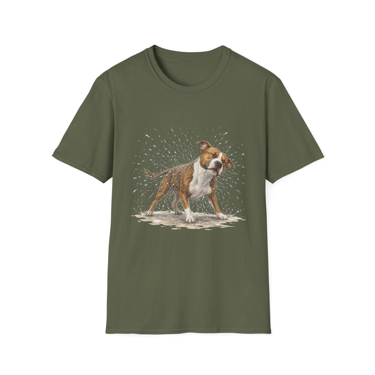 Not A Fan Of Bath Time American Staffordshire Terrier Tee - Military Green