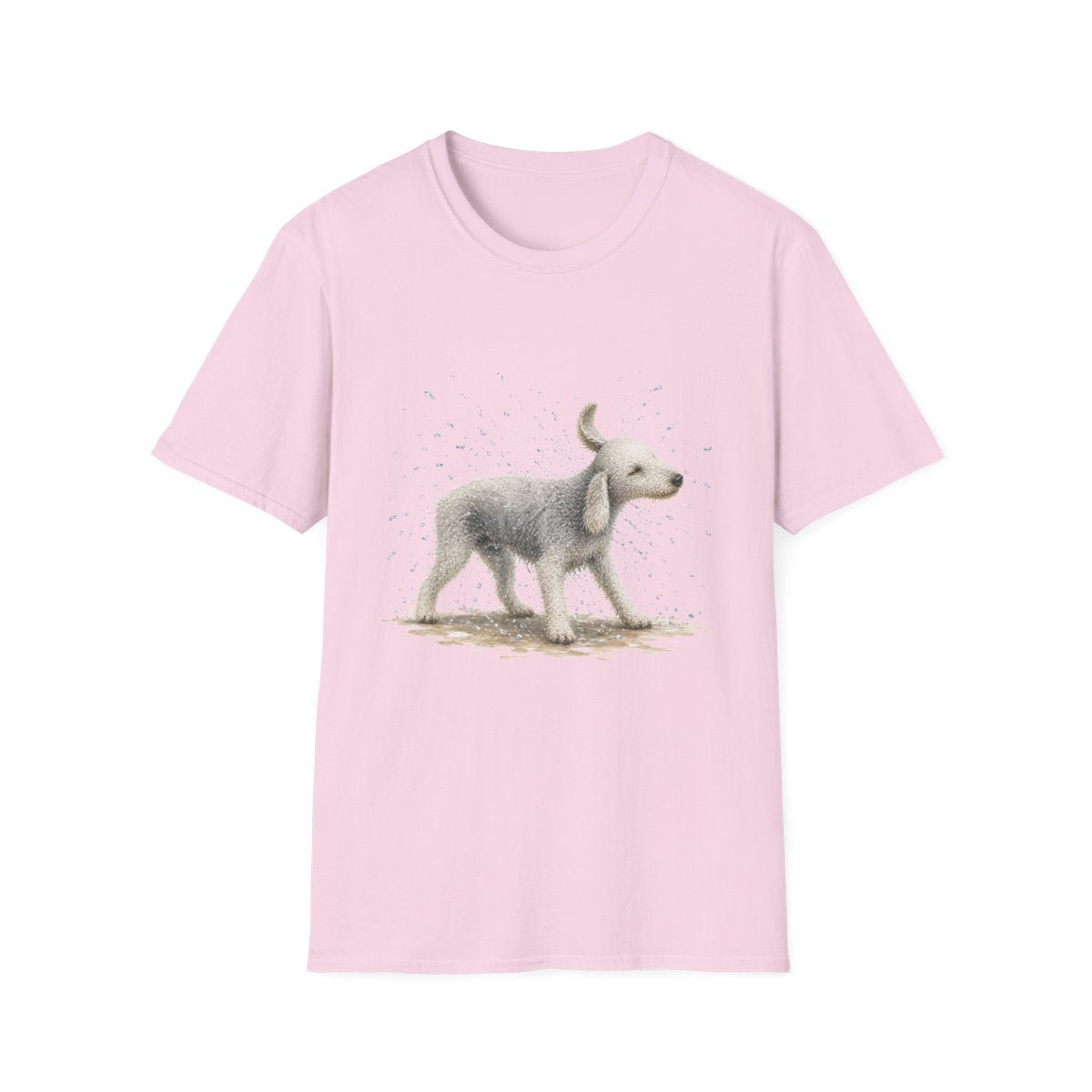 Not A Fan Of Bath Time Bedlington Terrier Tee - Light Pink