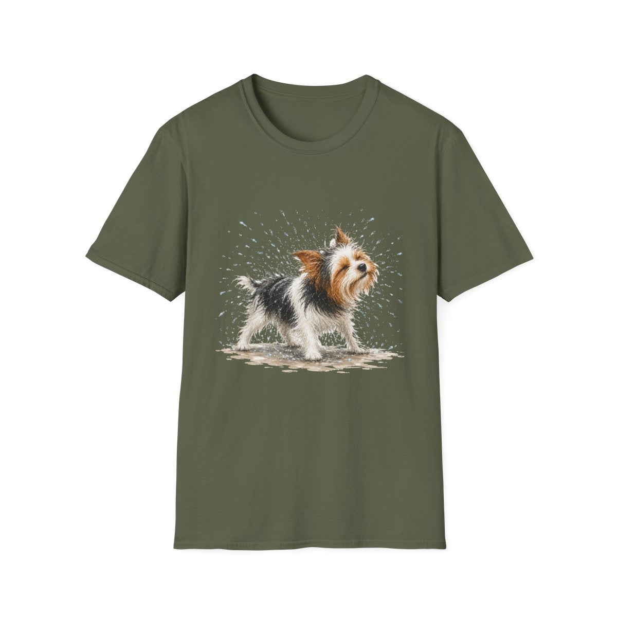 Not A Fan Of Bath Time Biewer Terrier Tee - Military Green
