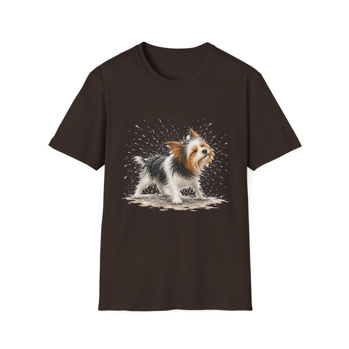 Not A Fan Of Bath Time Biewer Terrier Tee - Dark Chocolate