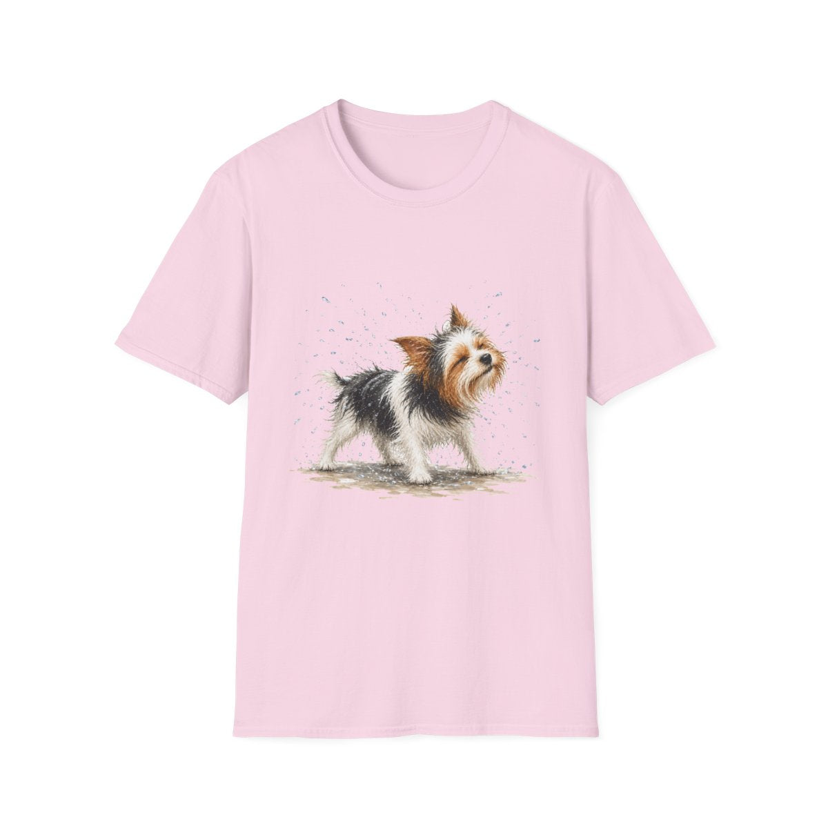 Not A Fan Of Bath Time Biewer Terrier Tee - Light Pink