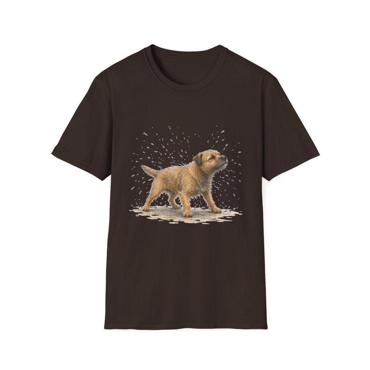 Not A Fan Of Bath Time Border Terrier Tee - Dark Chocolate