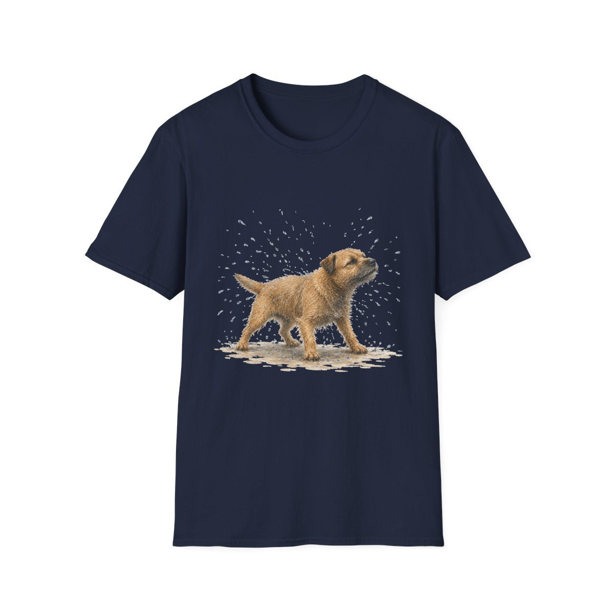 Not A Fan Of Bath Time Border Terrier Tee - Navy