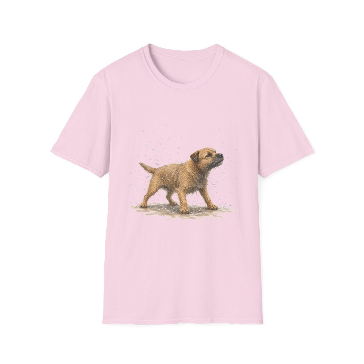 Not A Fan Of Bath Time Border Terrier Tee - Light Pink