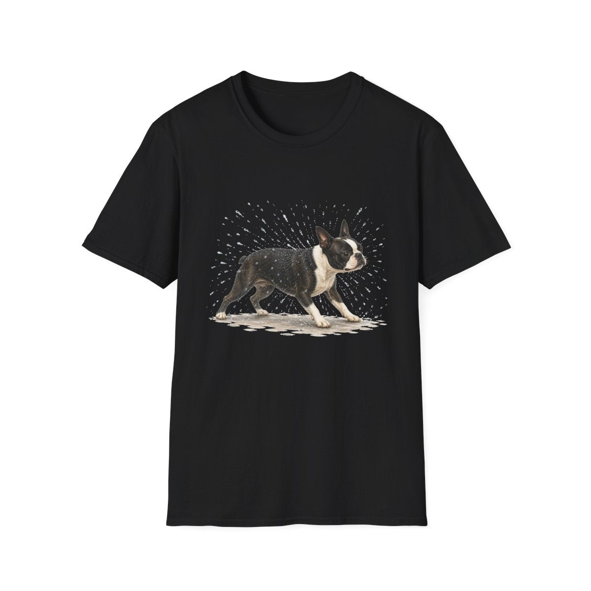 Not A Fan Of Bath Time Boston Terrier Tee - Black