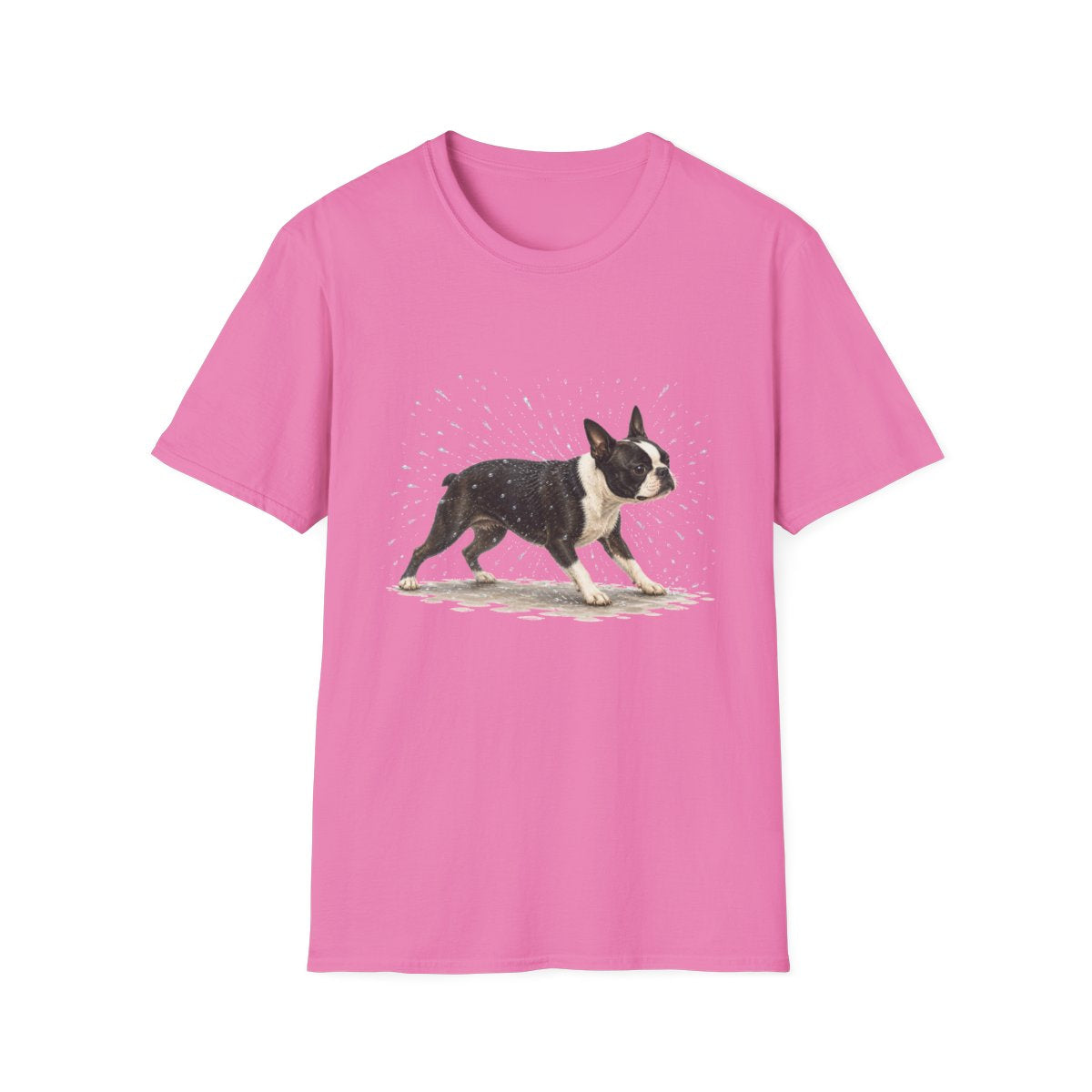 Not A Fan Of Bath Time Boston Terrier Tee - Azalea