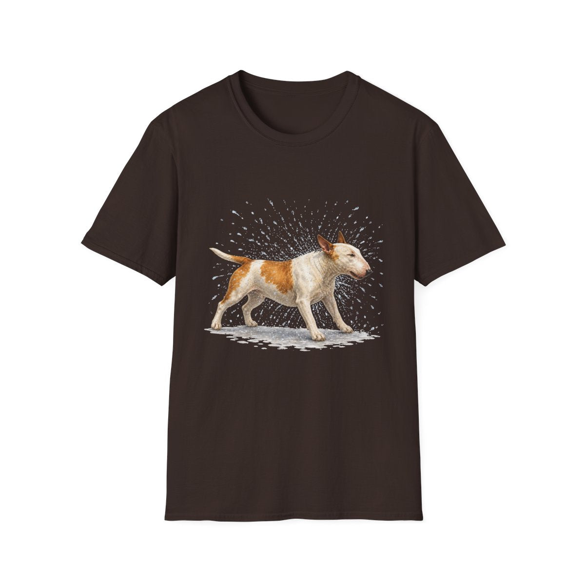 Not A Fan Of Bath Time Bull Terrier Tee - Dark Chocolate