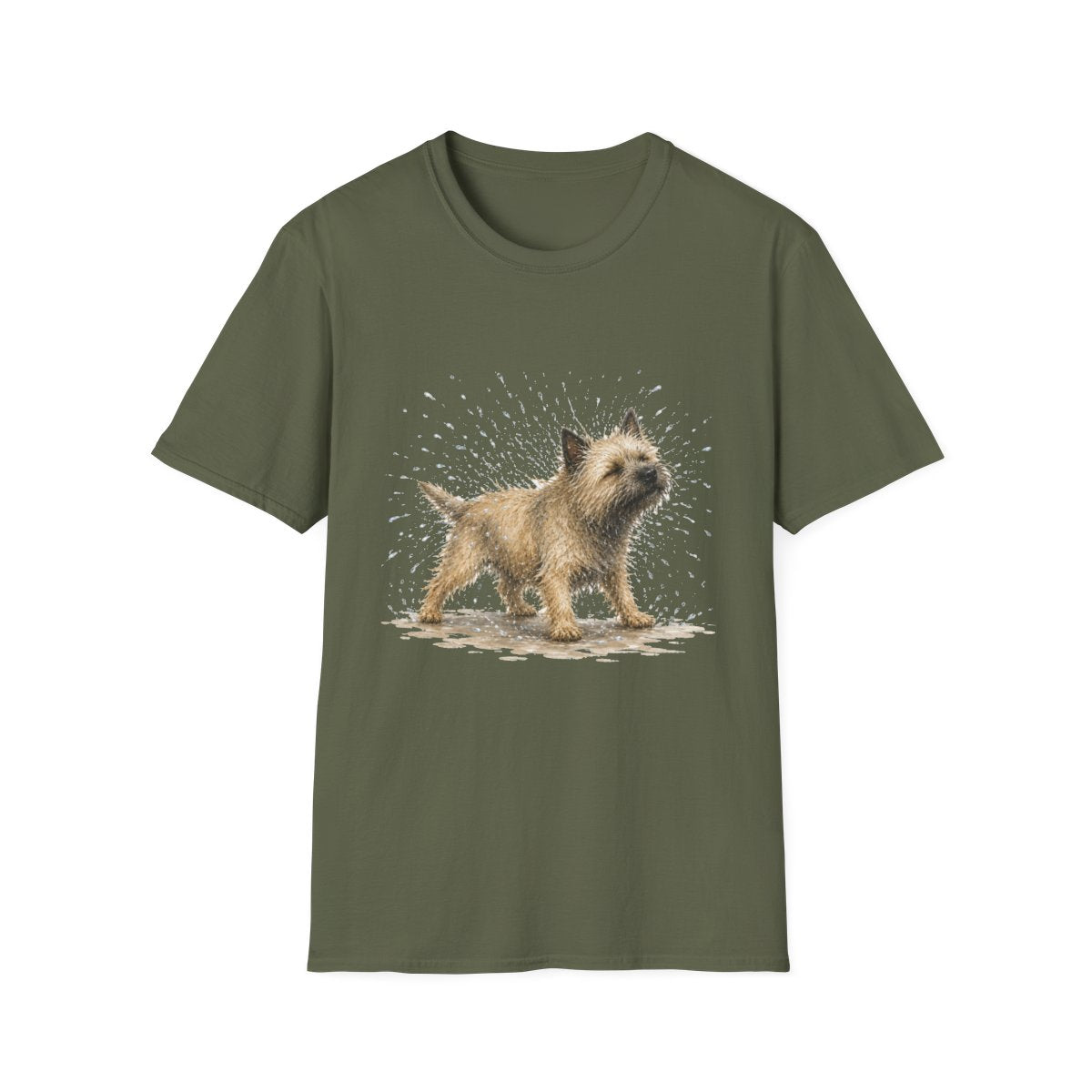 Not A Fan Of Bath Time Cairn Terrier Tee - Military Green