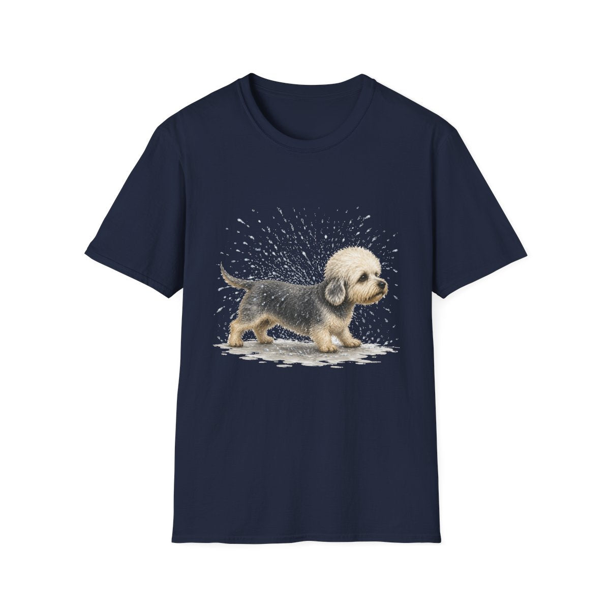 Not A Fan Of Bath Time Dandie Dinmont Terrier Tee - Navy