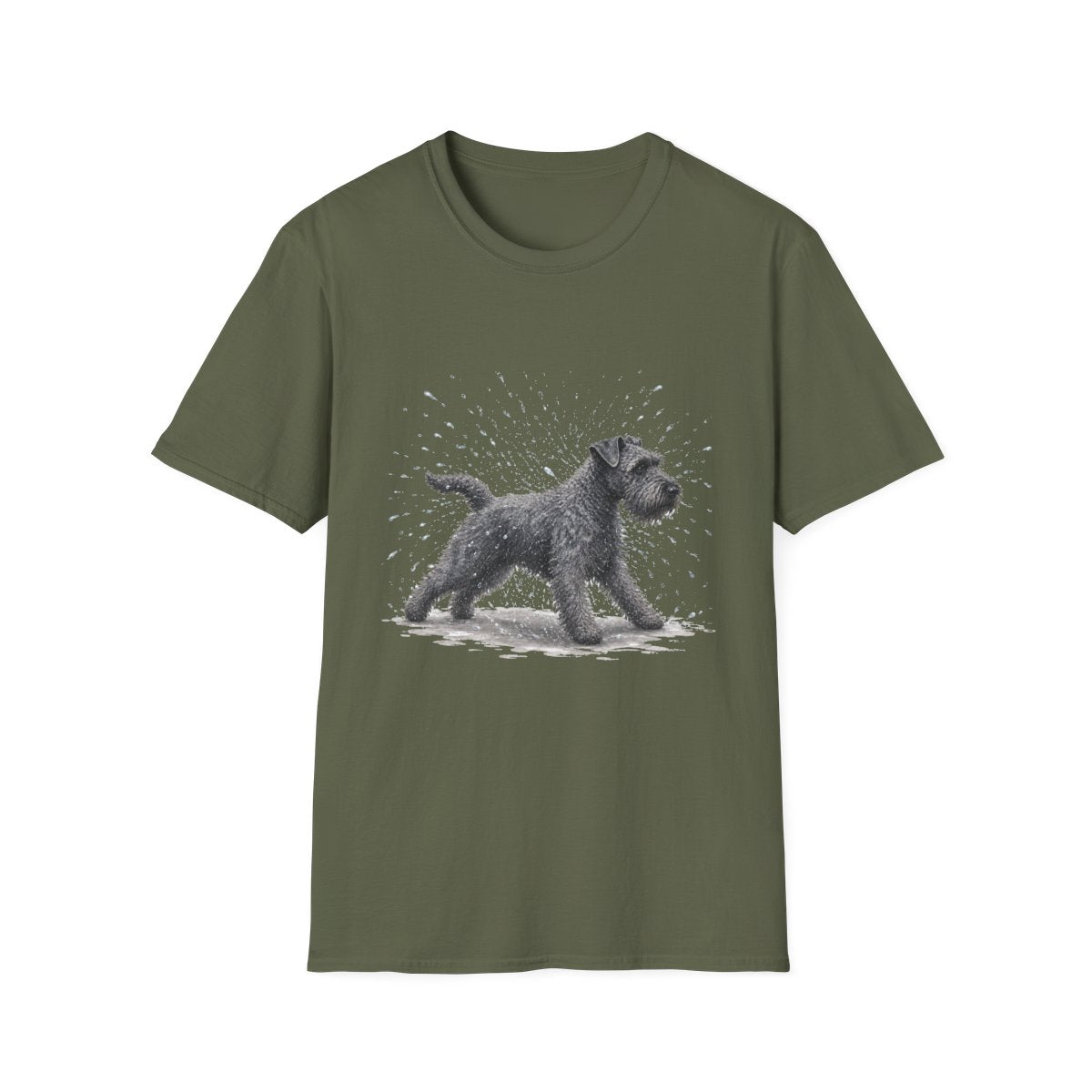 Not A Fan Of Bath Time Kerry Blue Terrier Tee - Military Green