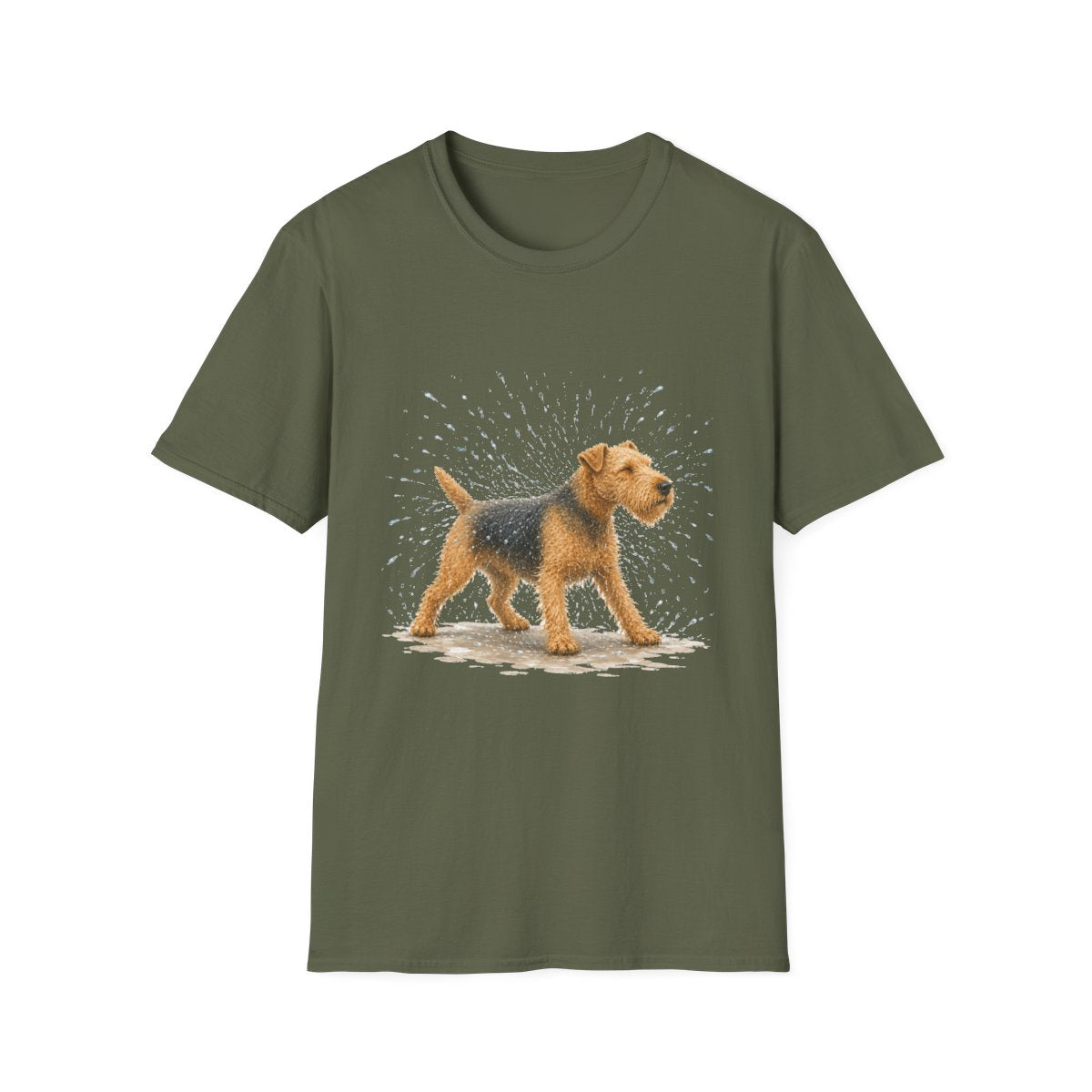 Not A Fan Of Bath Time Lakeland Terrier Tee - Military Green