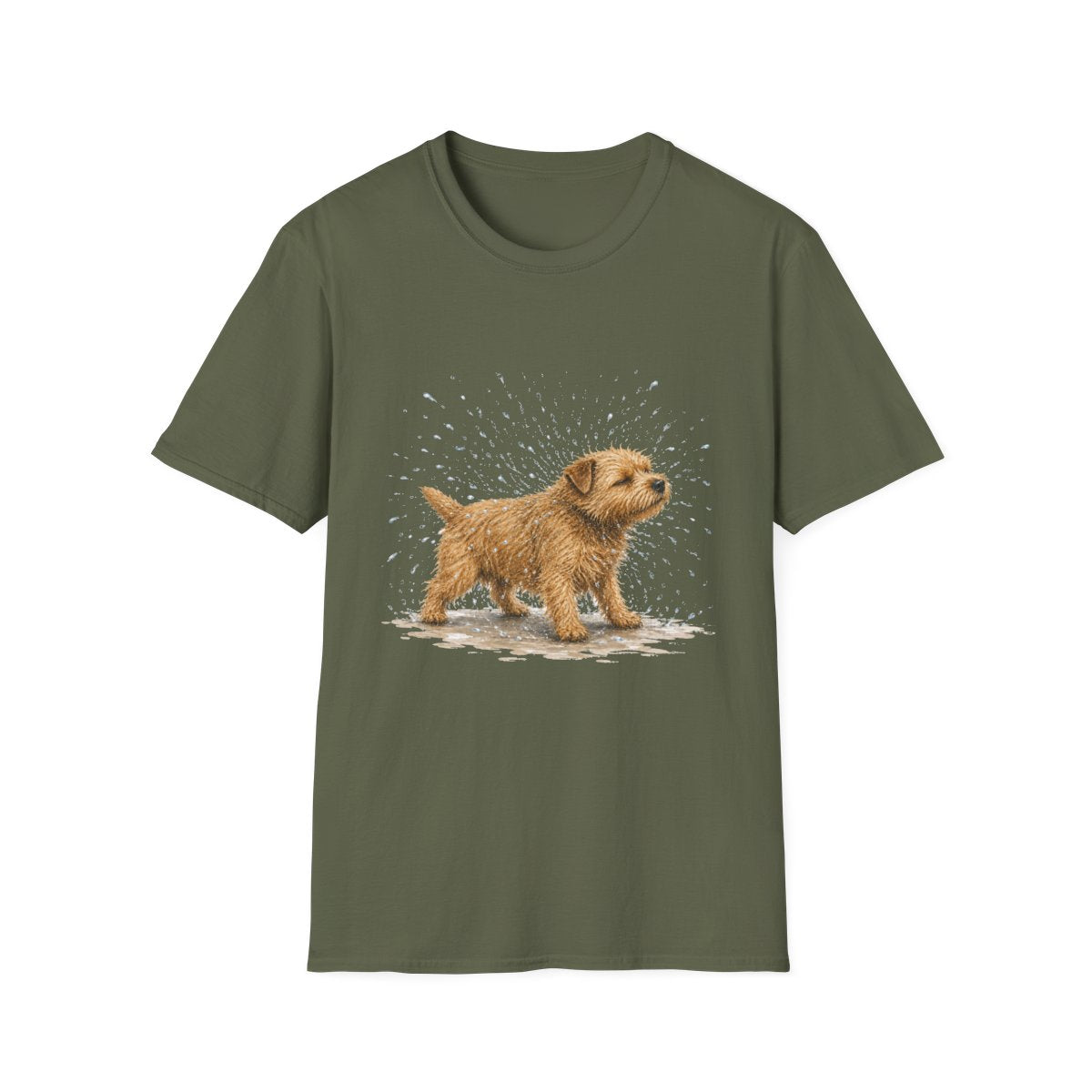 Not A Fan Of Bath Time Norfolk Terrier Tee - Military Green