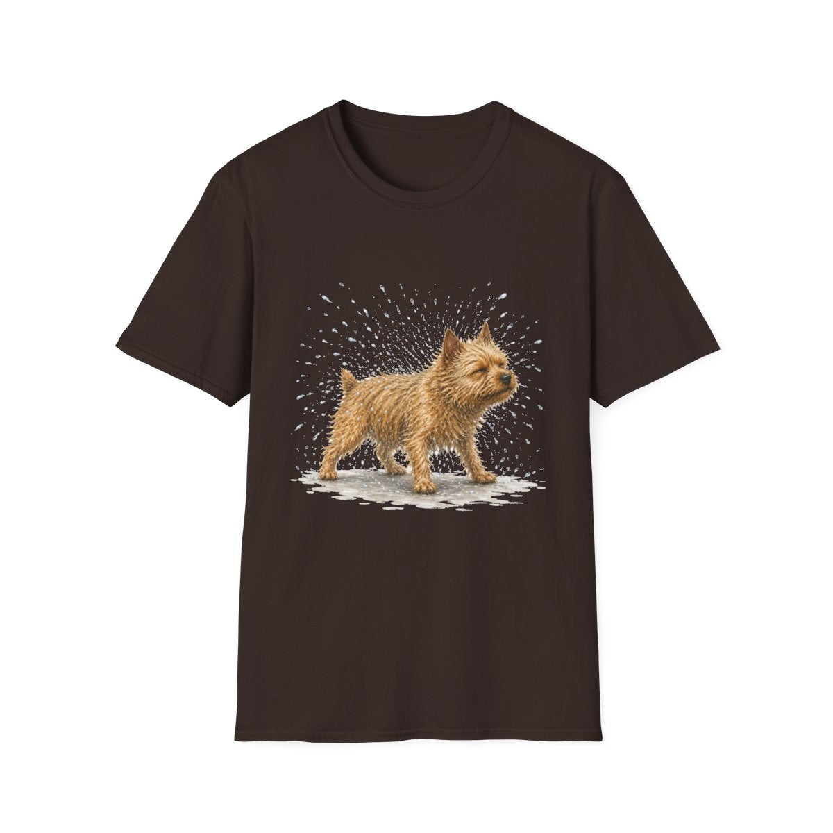 Not A Fan Of Bath Time Norwich Terrier Tee - Dark Chocolate