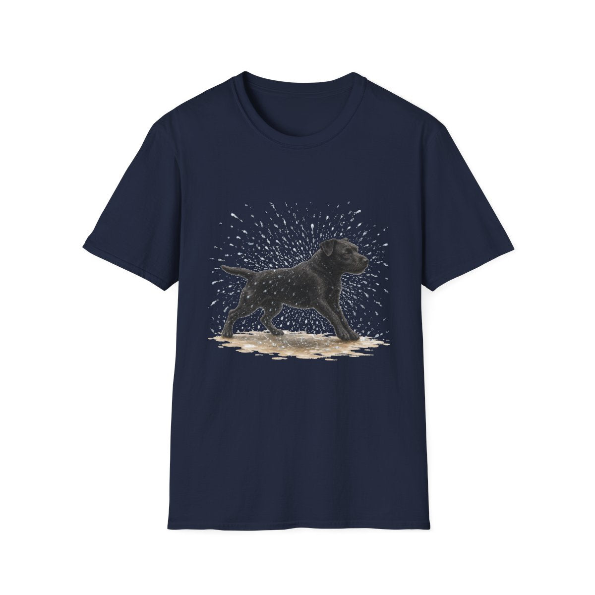 Not A Fan Of Bath Time Patterdale Terrier Tee - Navy