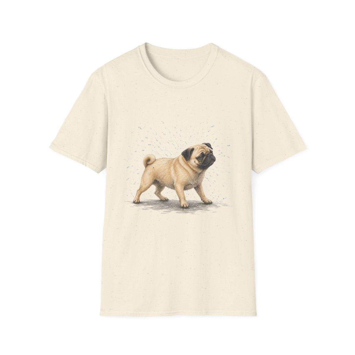Not A Fan Of Bath Time Pug Tee - Natural