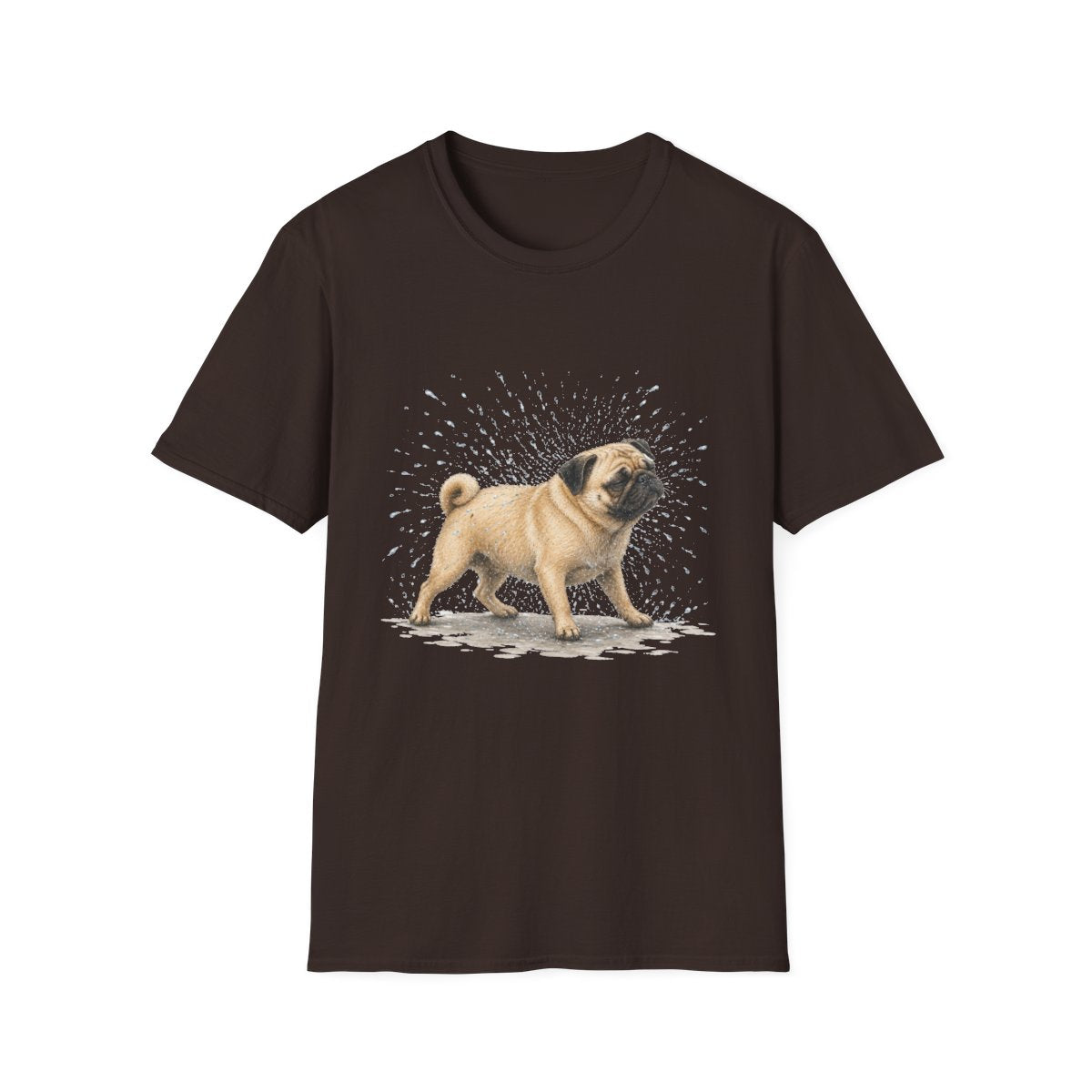 Not A Fan Of Bath Time Pug Tee - Dark Chocolate