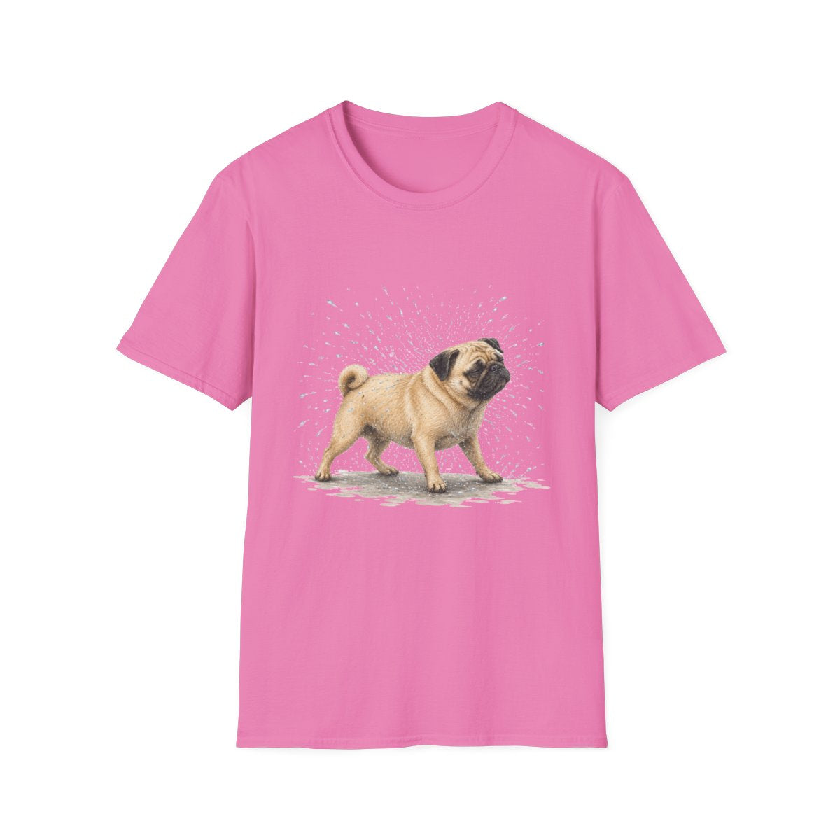 Not A Fan Of Bath Time Pug Tee - Azalea
