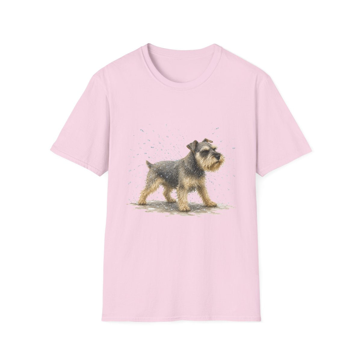 Not A Fan Of Bath Time Schnauzer Tee - Light Pink