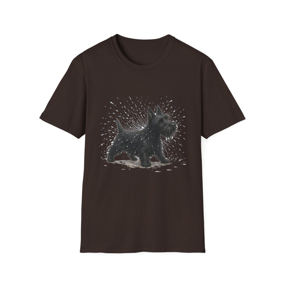 Not A Fan Of Bath Time Scottish Terrier Tee - Dark Chocolate