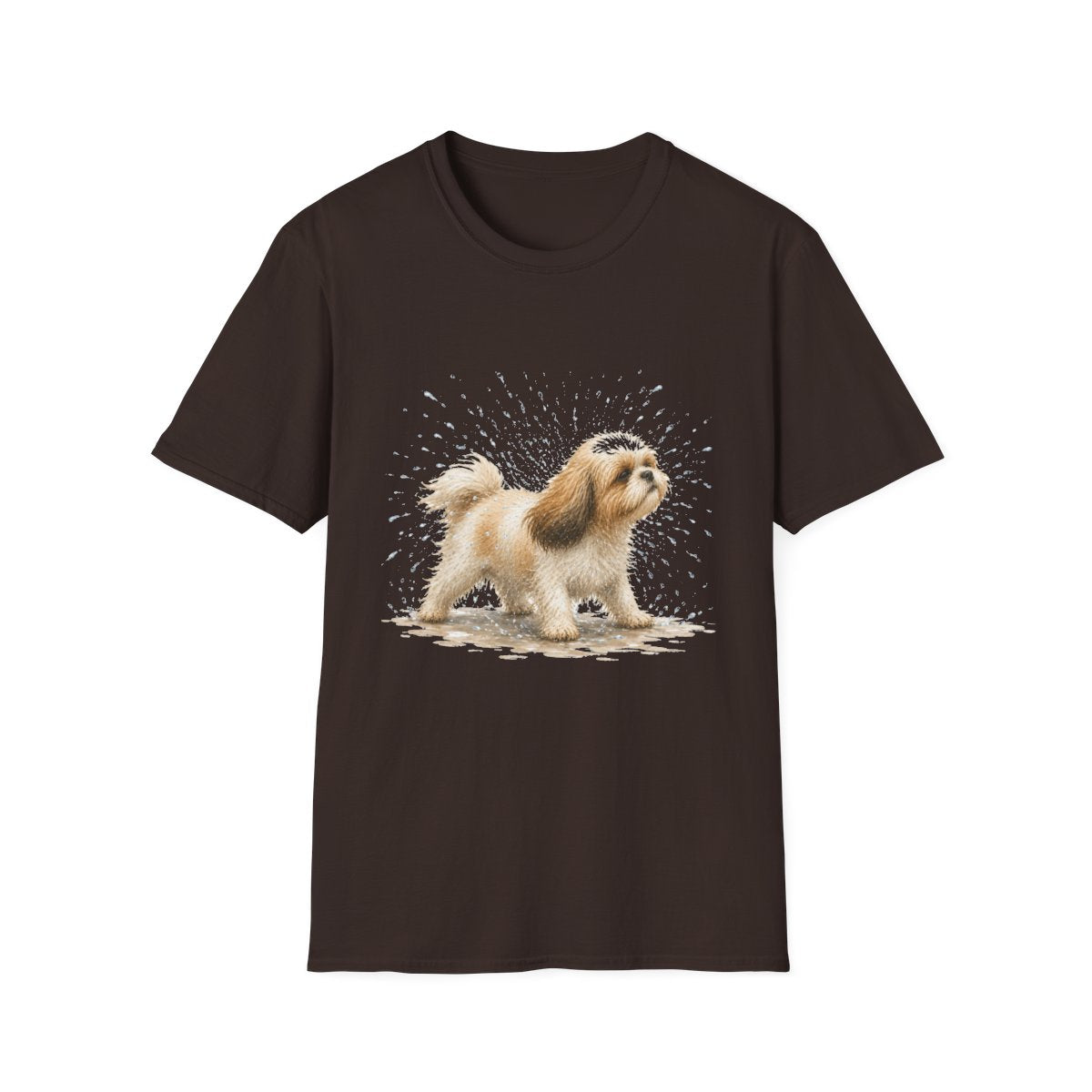 Not A Fan Of Bath Time Shih Tzu Tee - Dark Chocolate
