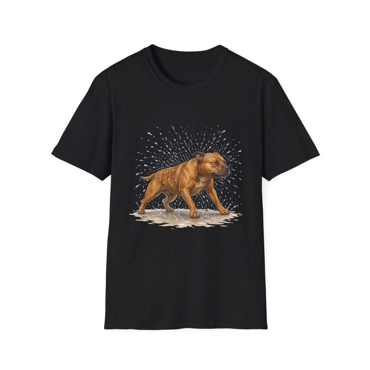 Not A Fan Of Bath Time Staffordshire Bull Terrier Tee - Black