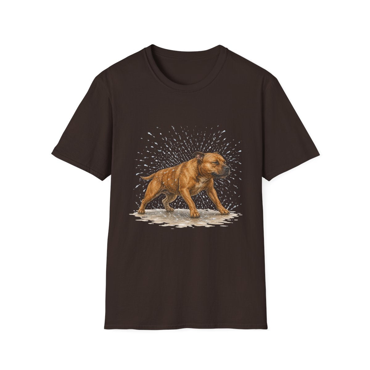 Not A Fan Of Bath Time Staffordshire Bull Terrier Tee - Dark Chocolate