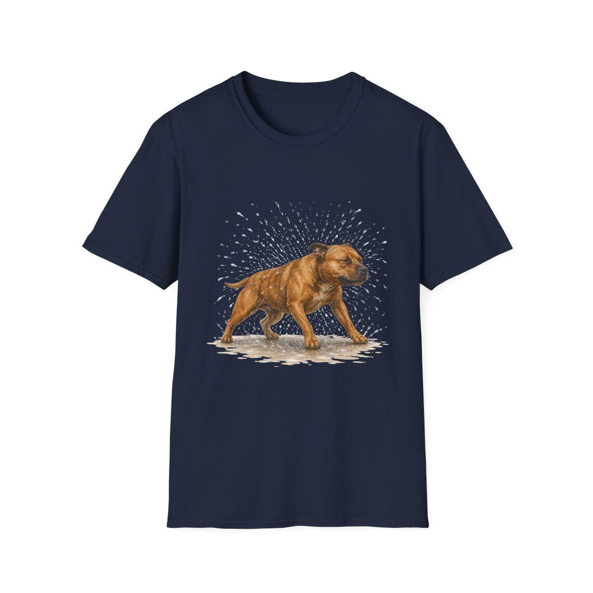 Not A Fan Of Bath Time Staffordshire Bull Terrier Tee - Navy