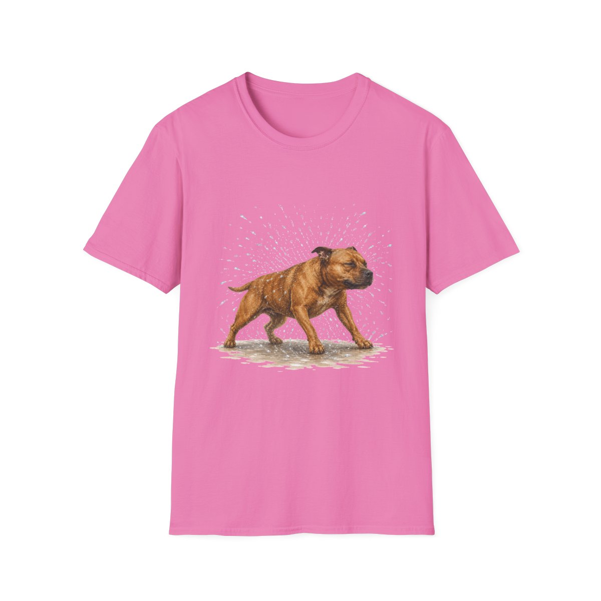 Not A Fan Of Bath Time Staffordshire Bull Terrier Tee - Azalea