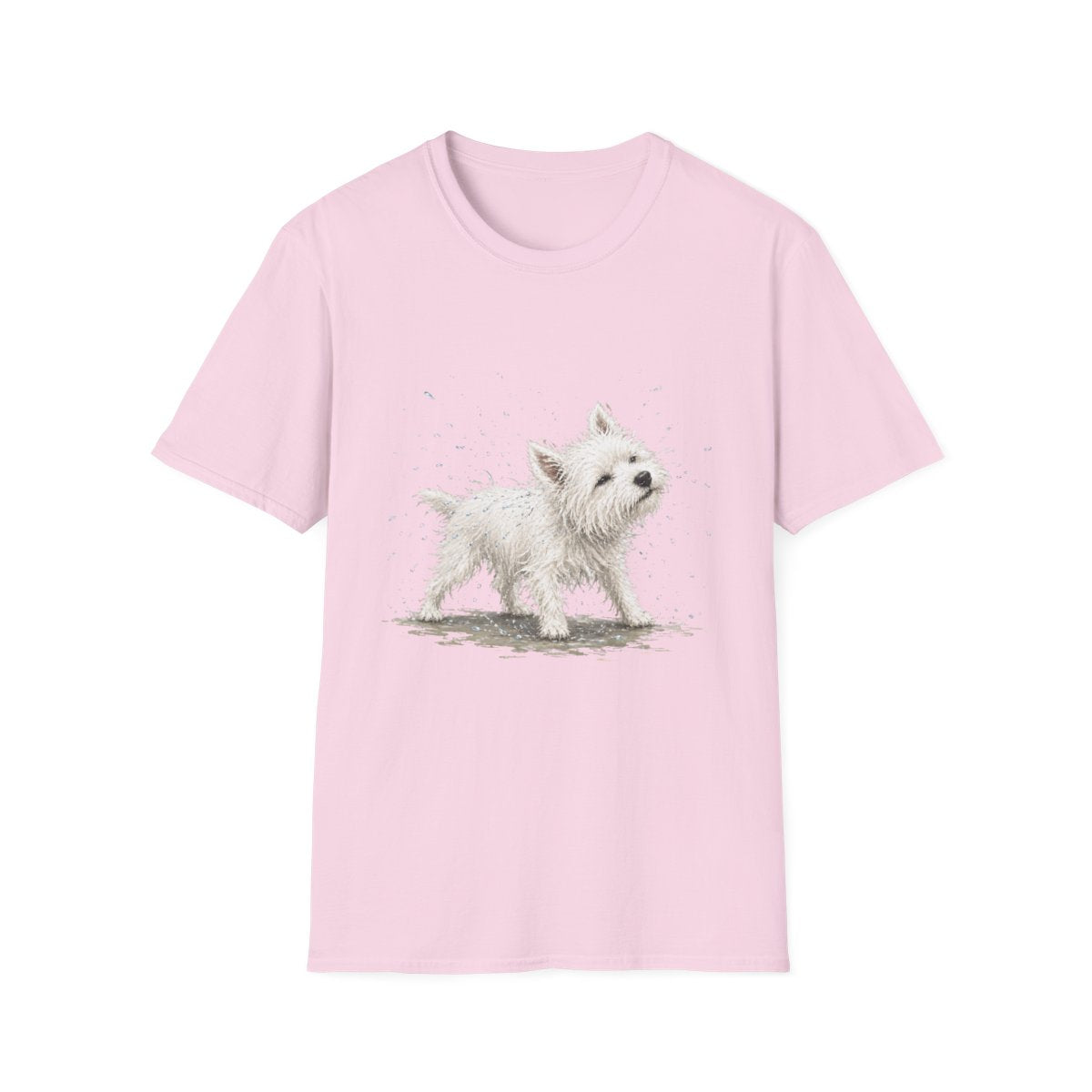 Not A Fan Of Bath Time Westie Tee - Light Pink
