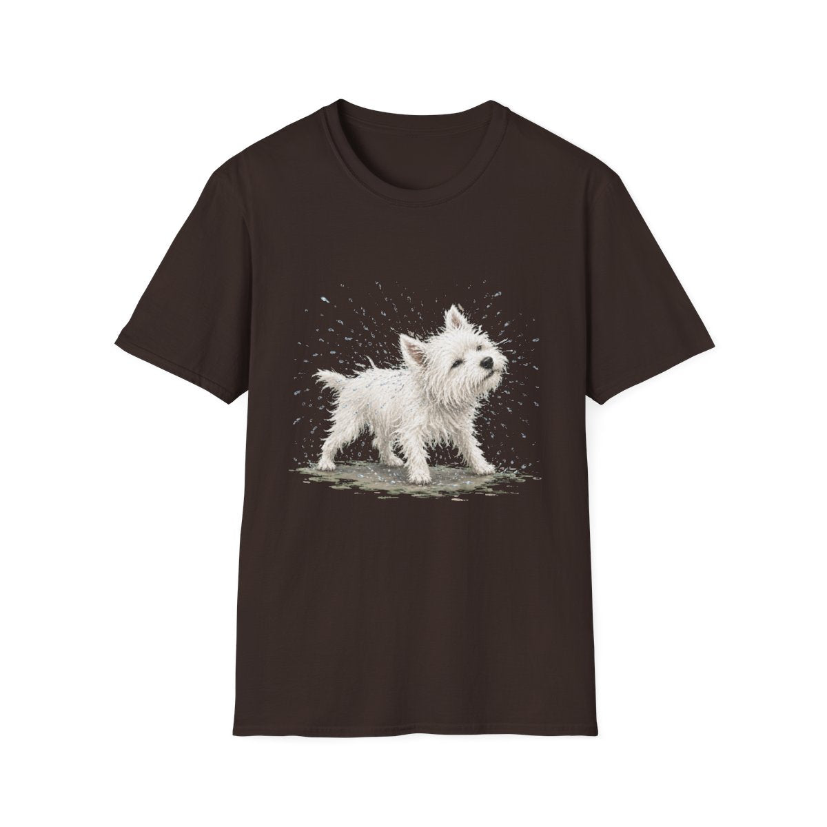 Not A Fan Of Bath Time Westie Tee - Dark Chocolate