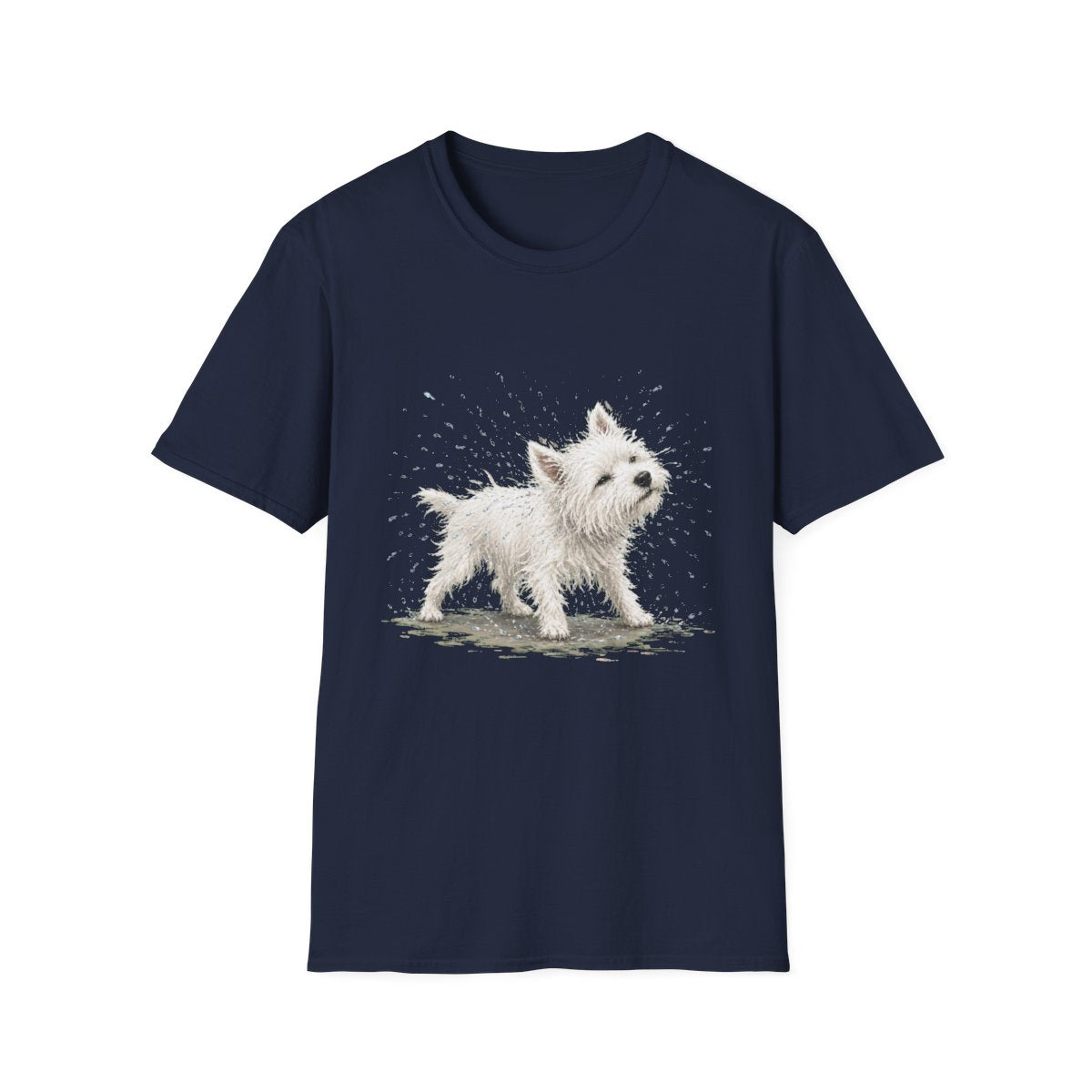 Not A Fan Of Bath Time Westie Tee - Navy