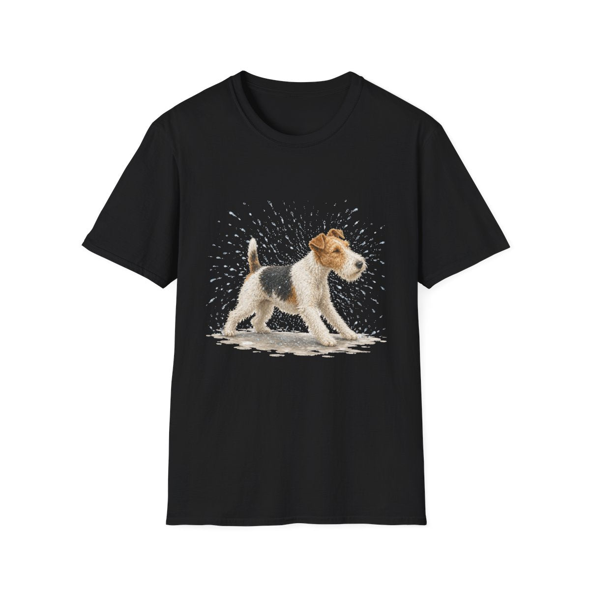 Not A Fan Of Bath Time Wire Fox Terrier Tee - Black