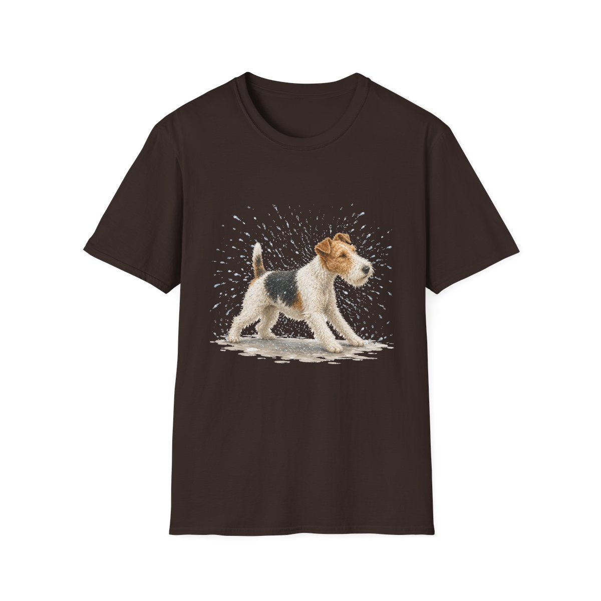Not A Fan Of Bath Time Wire Fox Terrier Tee - Dark Chocolate