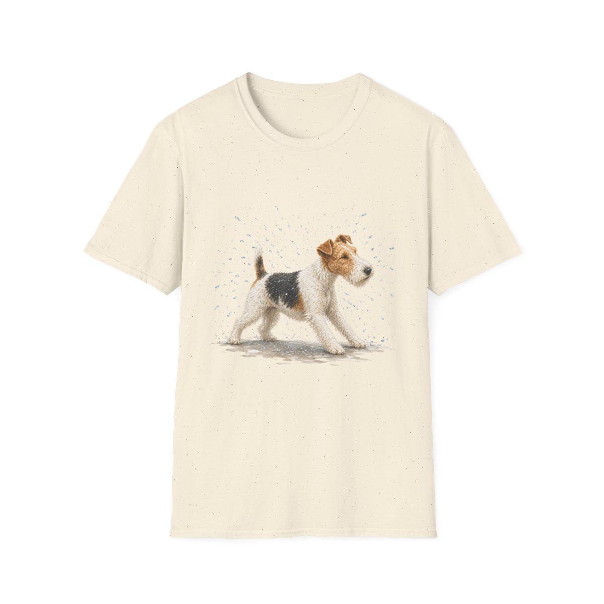 Not A Fan Of Bath Time Wire Fox Terrier Tee - Natural