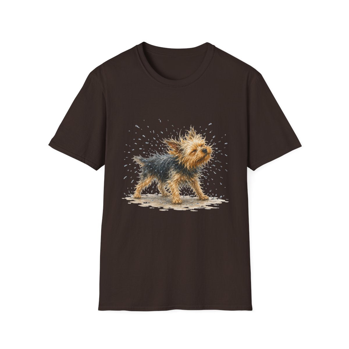 Not A Fan Of Bath Time Yorkie Tee - Dark Chocolate