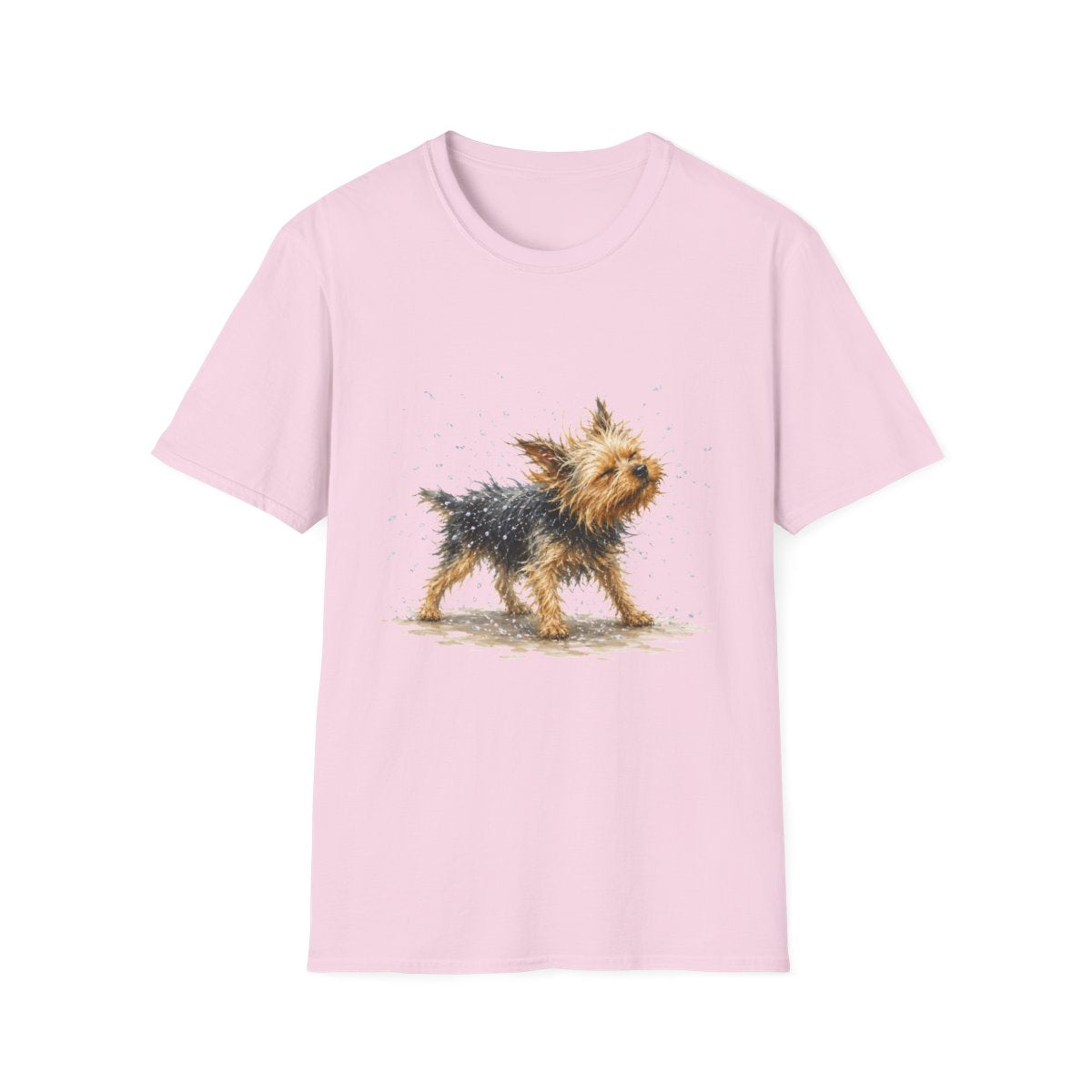 Not A Fan Of Bath Time Yorkie Tee - Light Pink