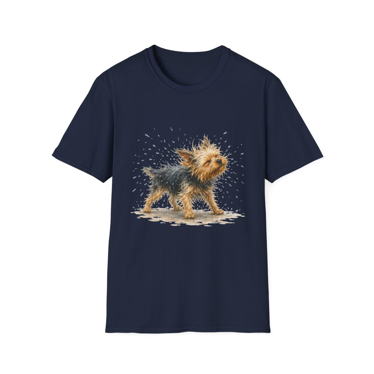 Not A Fan Of Bath Time Yorkie Tee - Navy