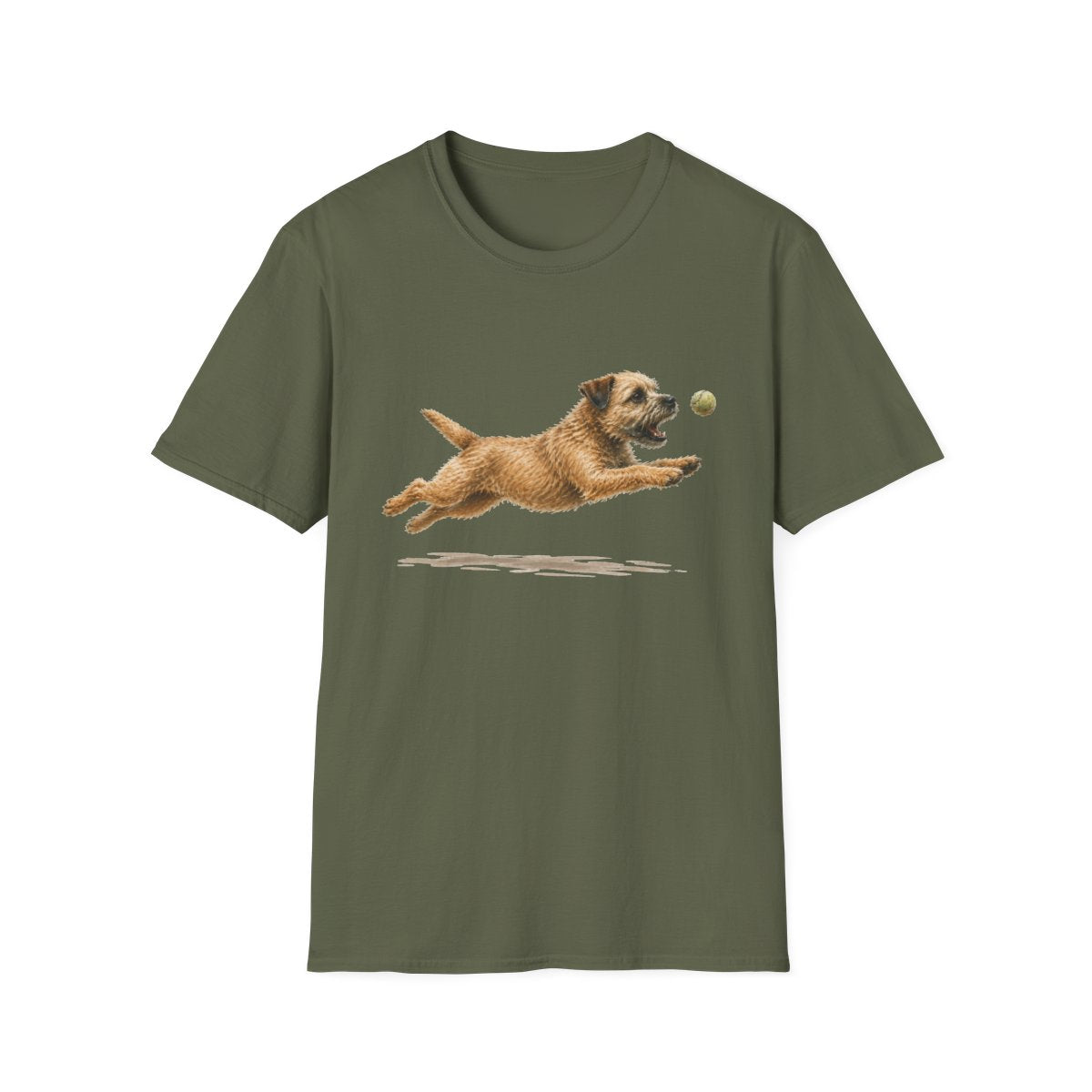 Nothing Gets Past My Border Terrier Tee - Military Green