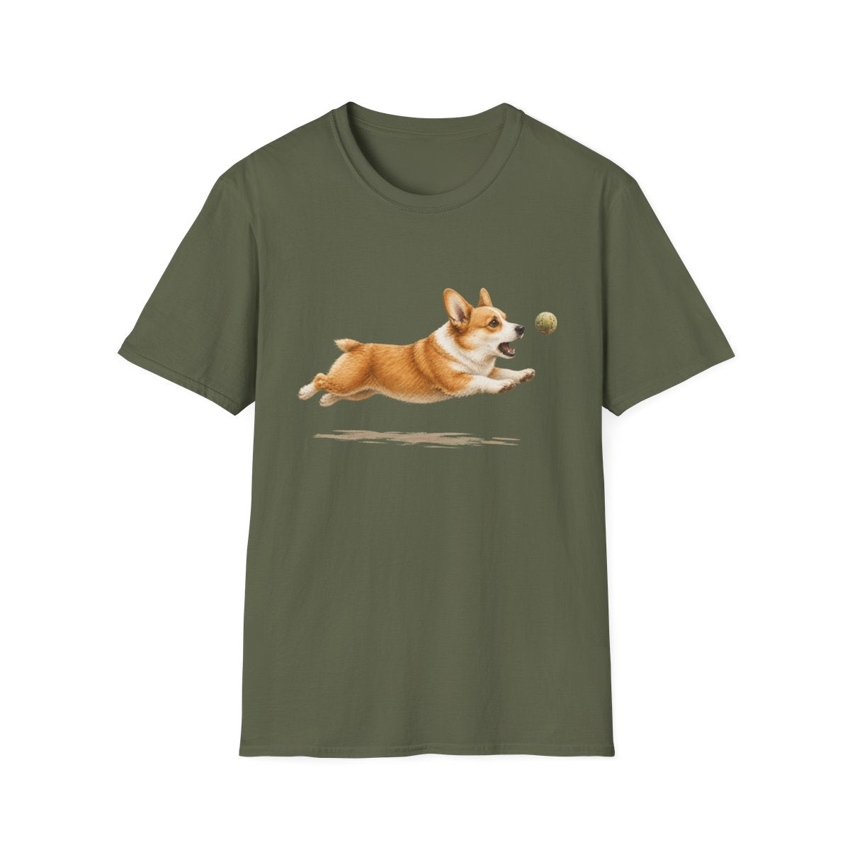 Nothing Gets Past My Corgi Tee - Military Green