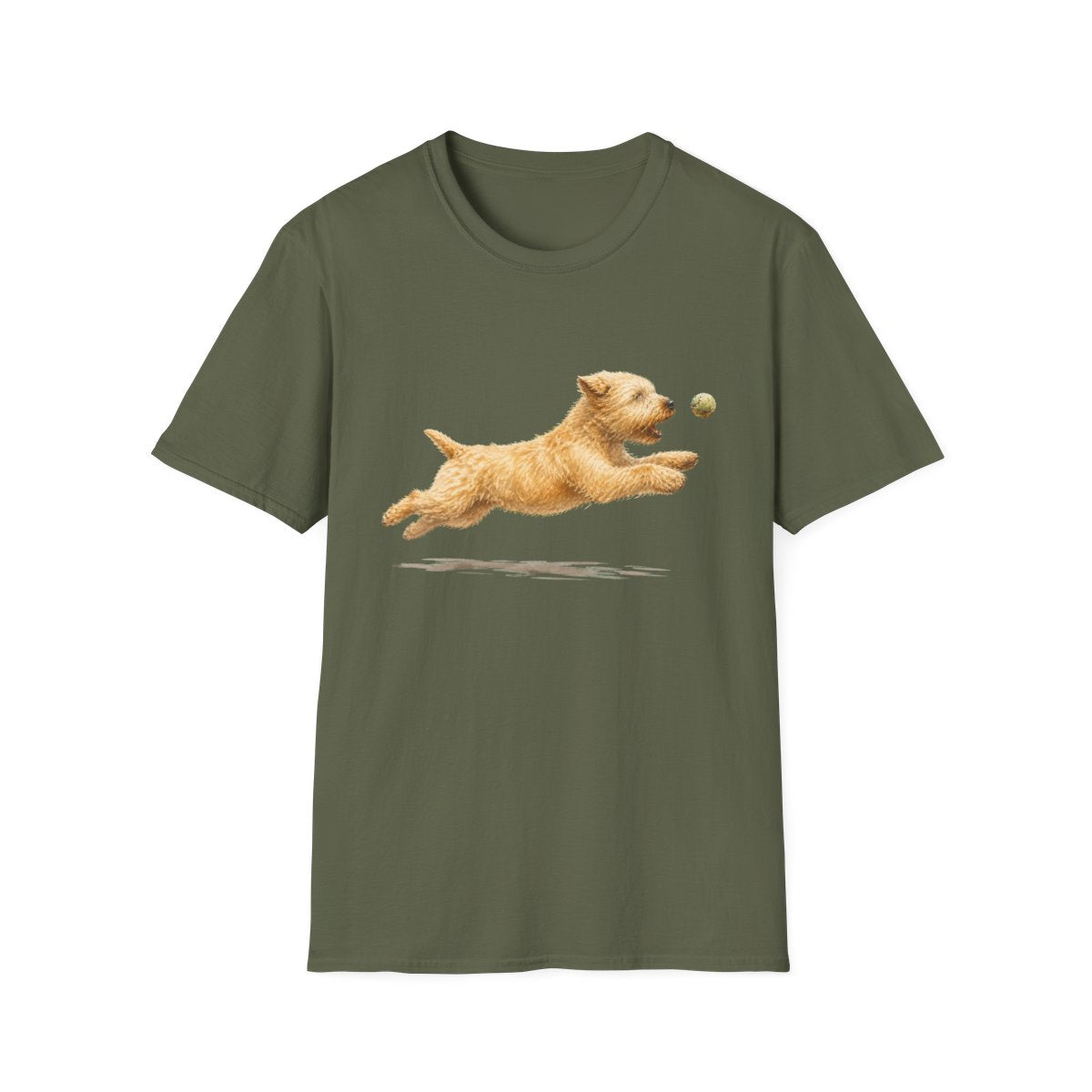 Nothing Gets Past My Soft Coated Wheaten Terrier Tee - Military Green