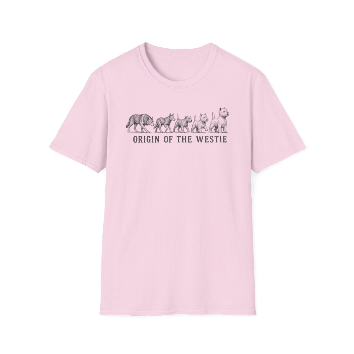 Origin Of The Westie Tee - Light Pink