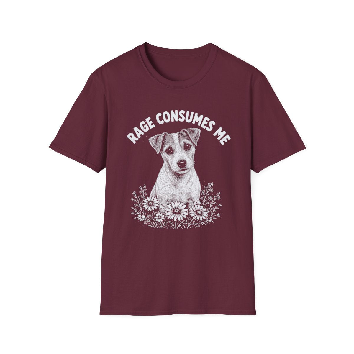 Parson Russell Terrier Rage Consumes Me Tee - Maroon