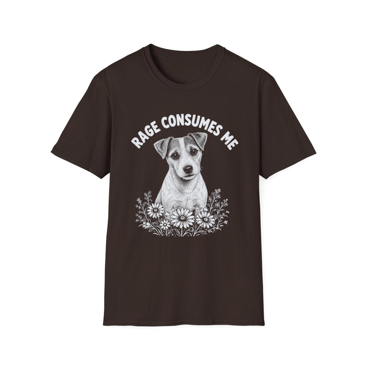 Parson Russell Terrier Rage Consumes Me Tee - Dark Chocolate